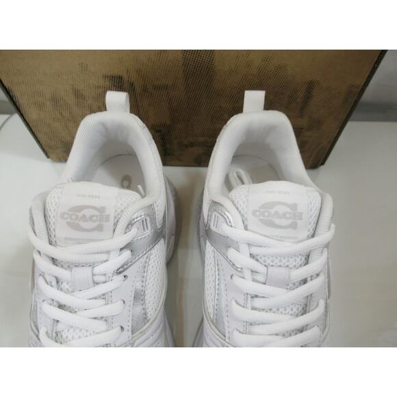 Women's Coach Mesh Sneaker Lace Up C Signature Light Grey / Optic White - Picture 5 of 10